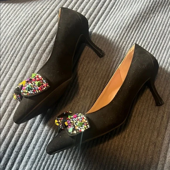 Betsey Johnson Black Embellished Women's Shoes - Picture 3 of 7